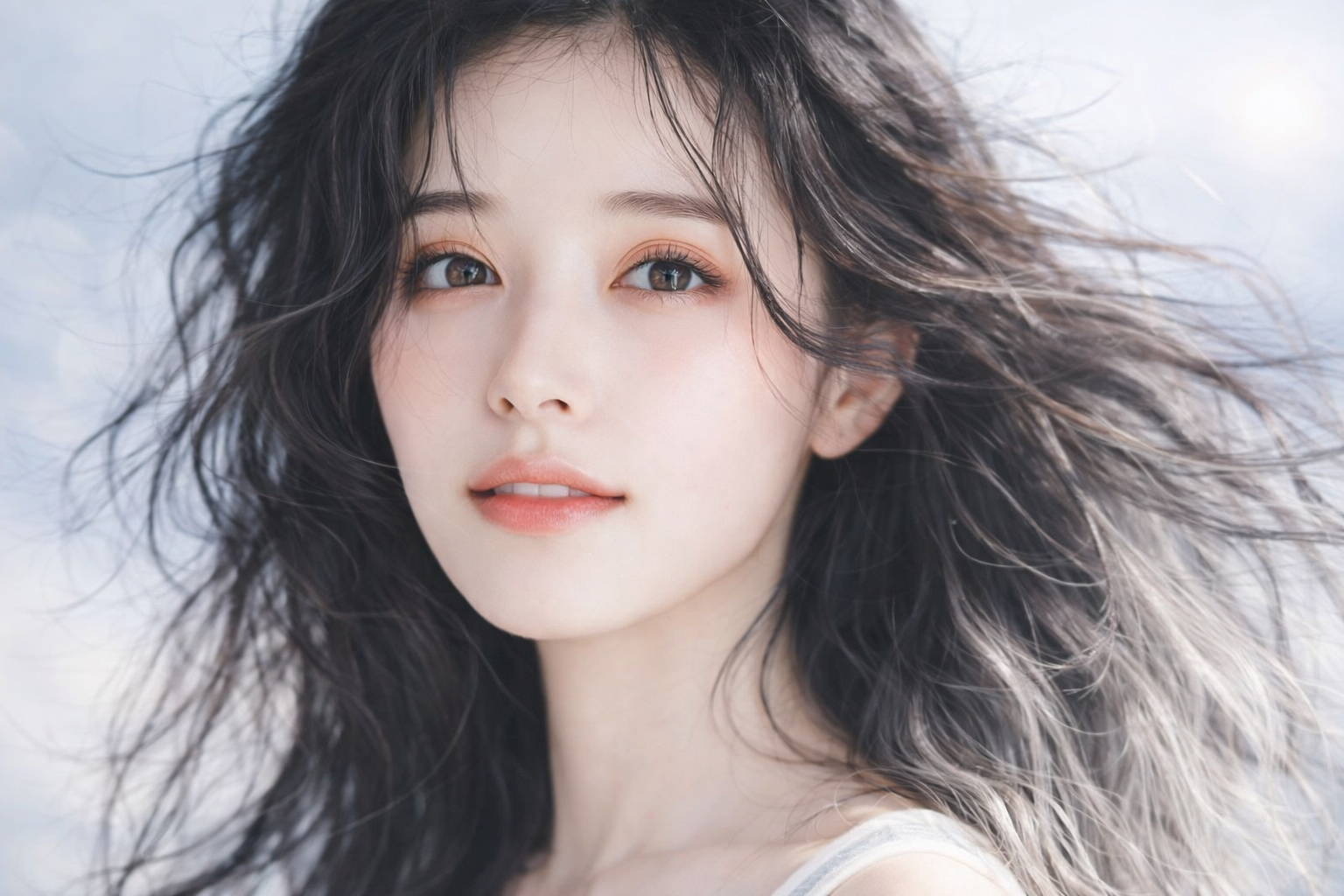 10年後の髪を守ることをイメージした女性のビジュアル